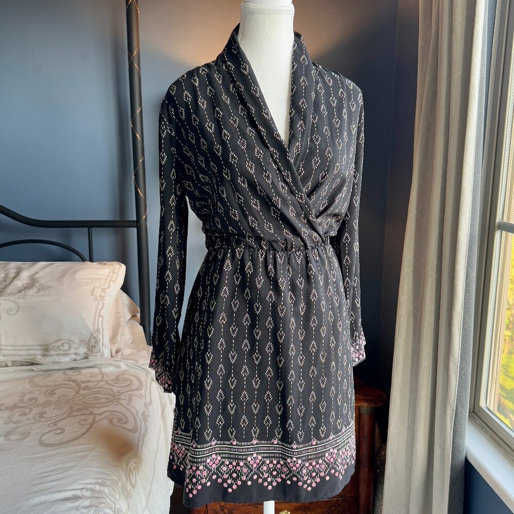 Womens Casual Bohemian Print Long Sleeved Dress